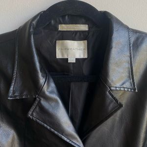 X SOLD X Fairweather Faux Leather Jacket with Padded Shoulders
